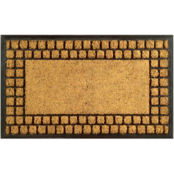 Imports Decor Rubber Back Coir Doormat Checkerboard Border 703RBCM